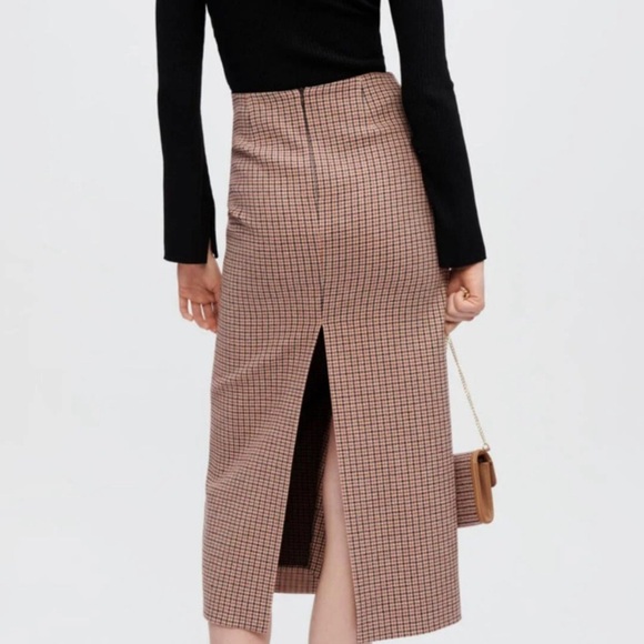 MAJE Jaisa Brown Houndstooth
Pattern Slit Midi Skirt - Picture 15 of 16